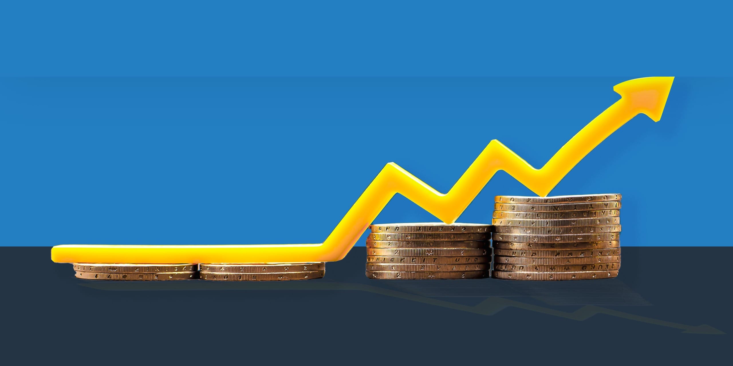 cottages made of 50 and 20 euro banknotes and a calculator isola